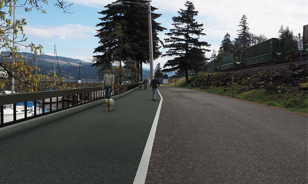 A rendering of what the expanded trail alternative design. 