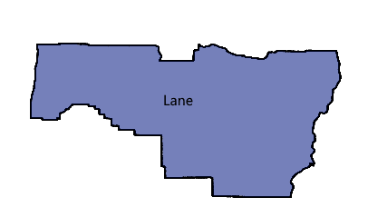 County map showing Lane County