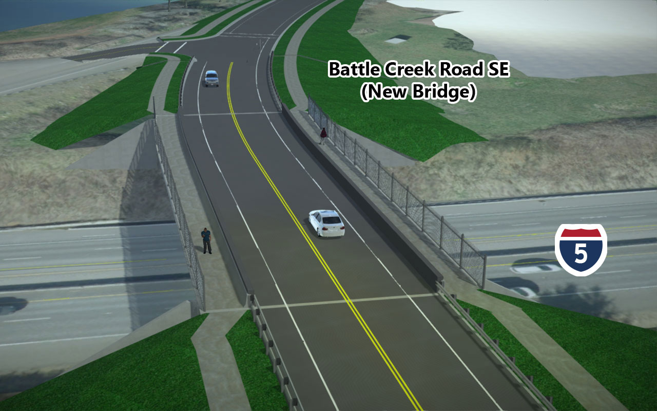Simulation of the new Battle Creek Road bridge.