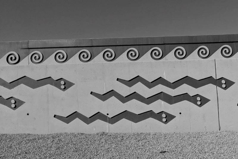 Example of concrete pattern with Tribal significance.