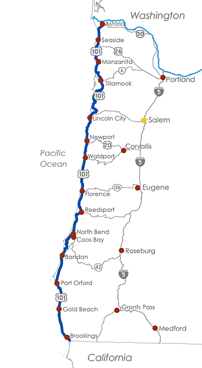 Oregon Coast Bike Route Map