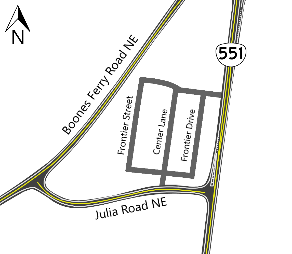 Map showing new county connector road