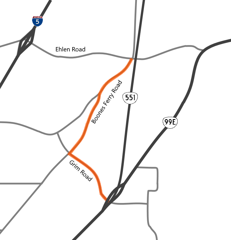 Map showing alternate route during construction 