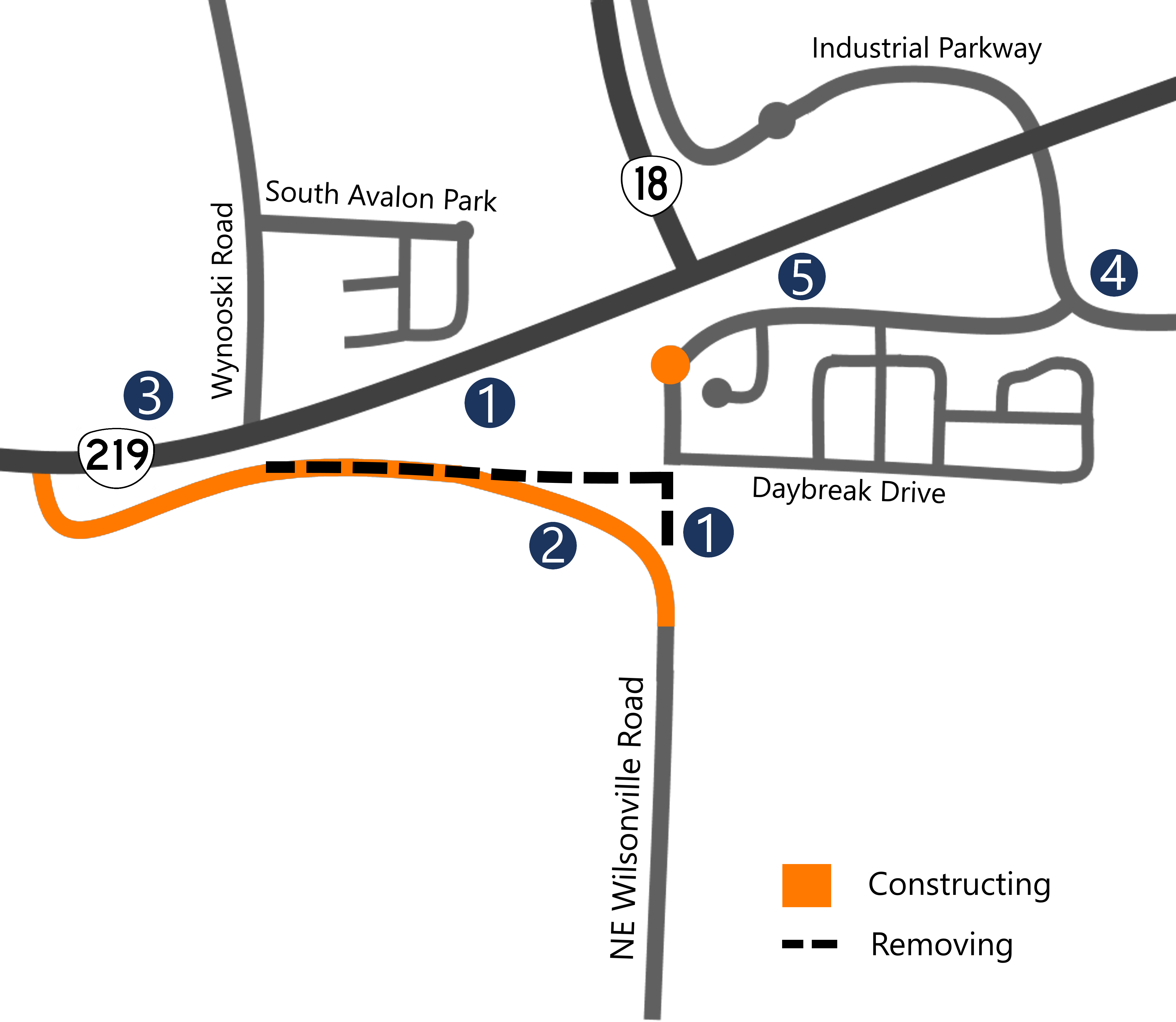 Phase 1W construction map