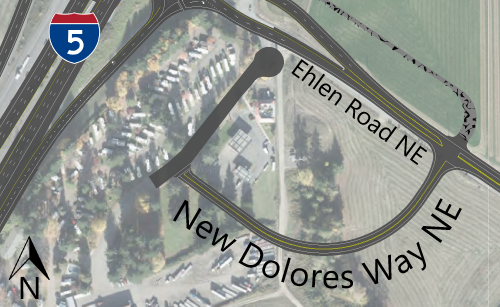 Close up view of new Dolores Way NE