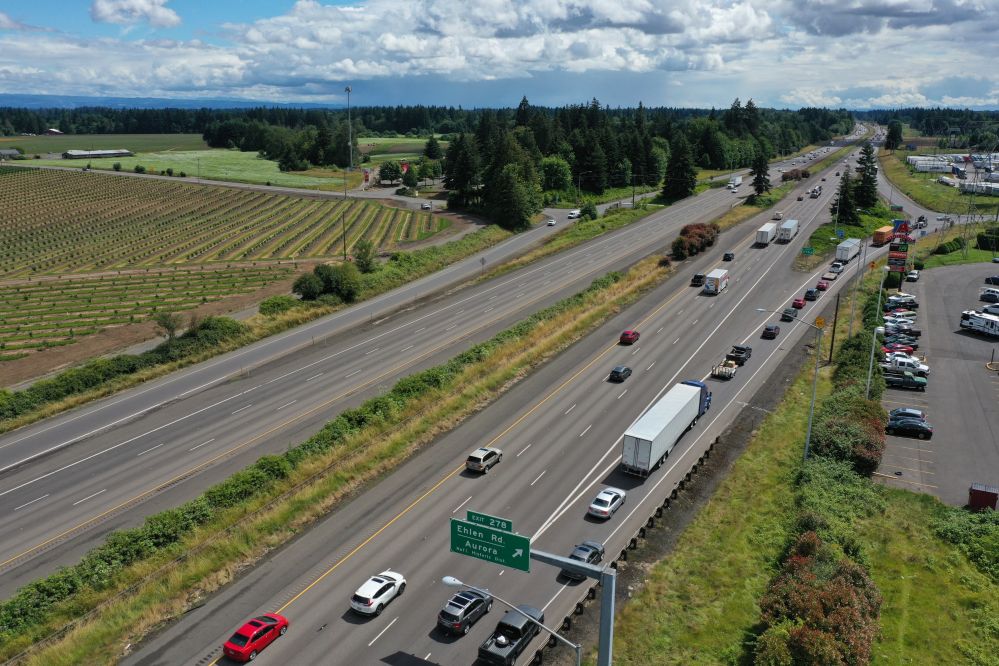 photo showing backup on I-5 before construction of Phase 1A