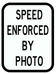 speed enforced by photo sign icon