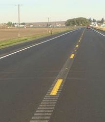 photo from FHWA showing centerline ruble strips