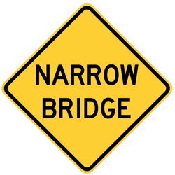 narrow bridge sign icon