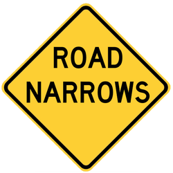road narrows sign icon