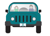 traffic icon showing two people in a jeep