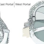 The stonework design for the tunnel entrances.